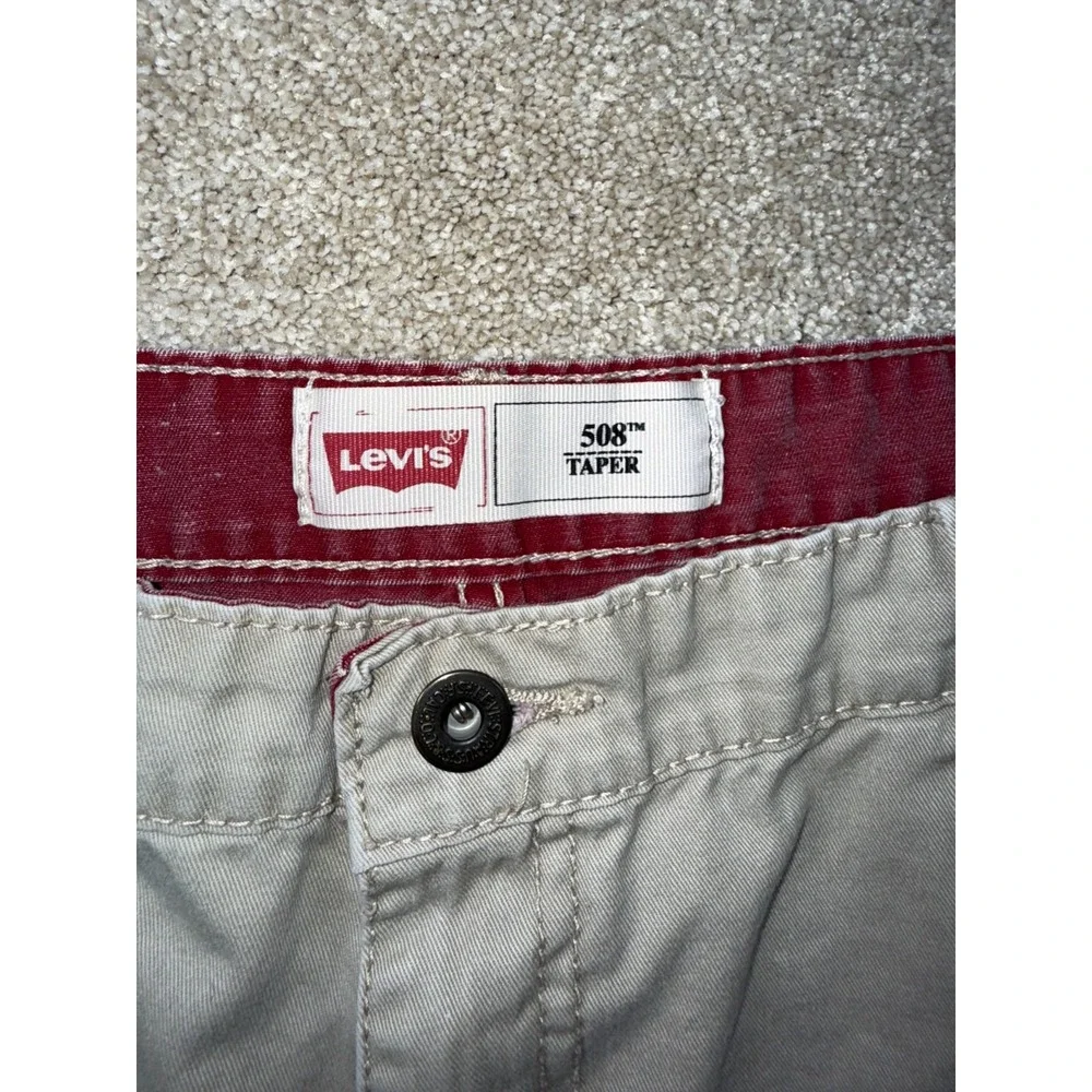 Levis 508 Pants Boys 18 Gray Cotton Logo Mid Rise Tapered Leg Everyday Wear